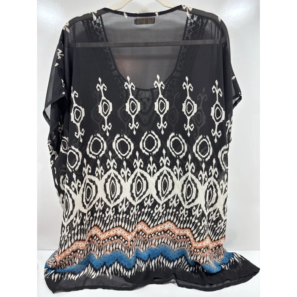 Pink Diamond Cover Up Semi Sheer Top Free‎ Size Crochet Neck